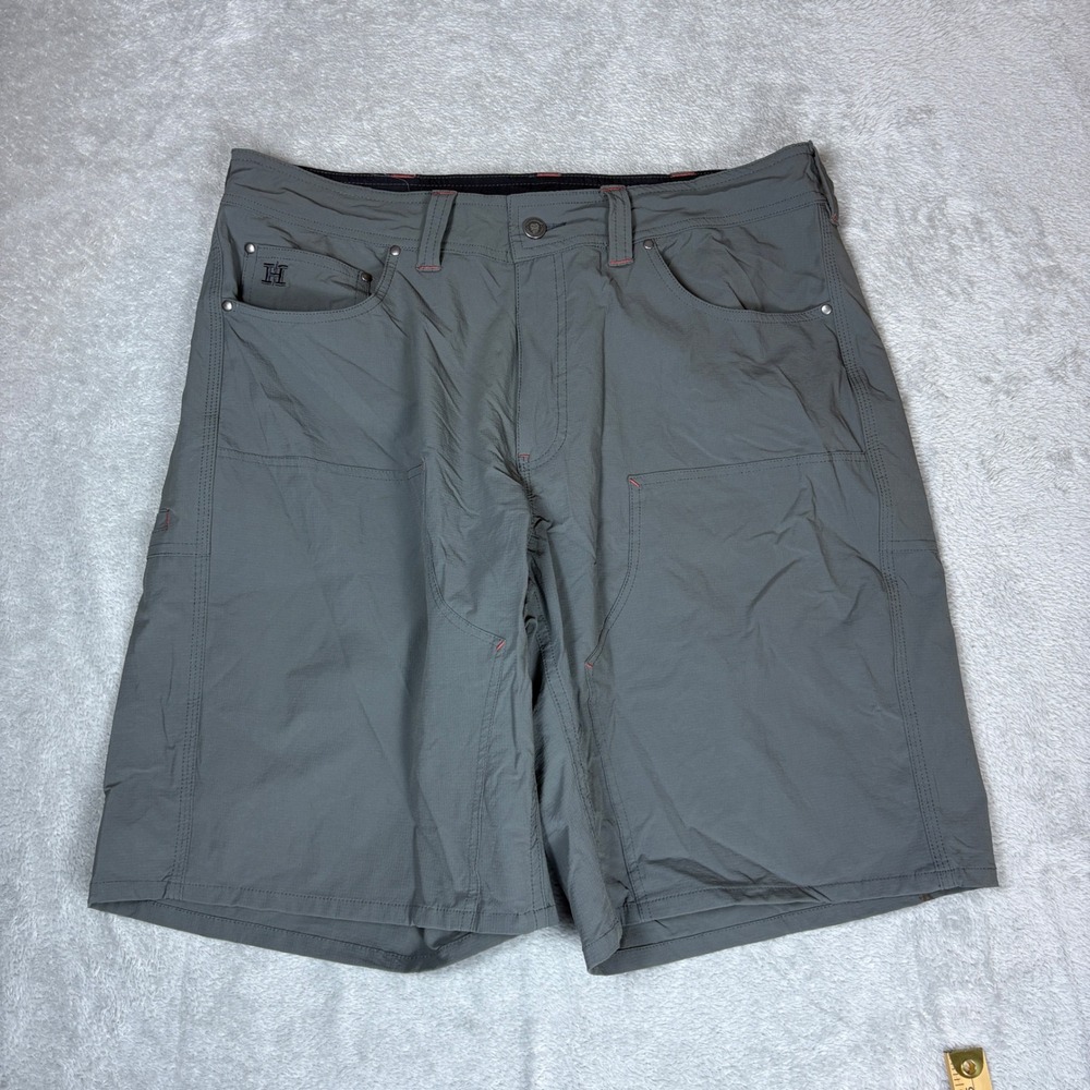 Howler Brothers Gray Men's Hybrid Shorts with Pocket Logo